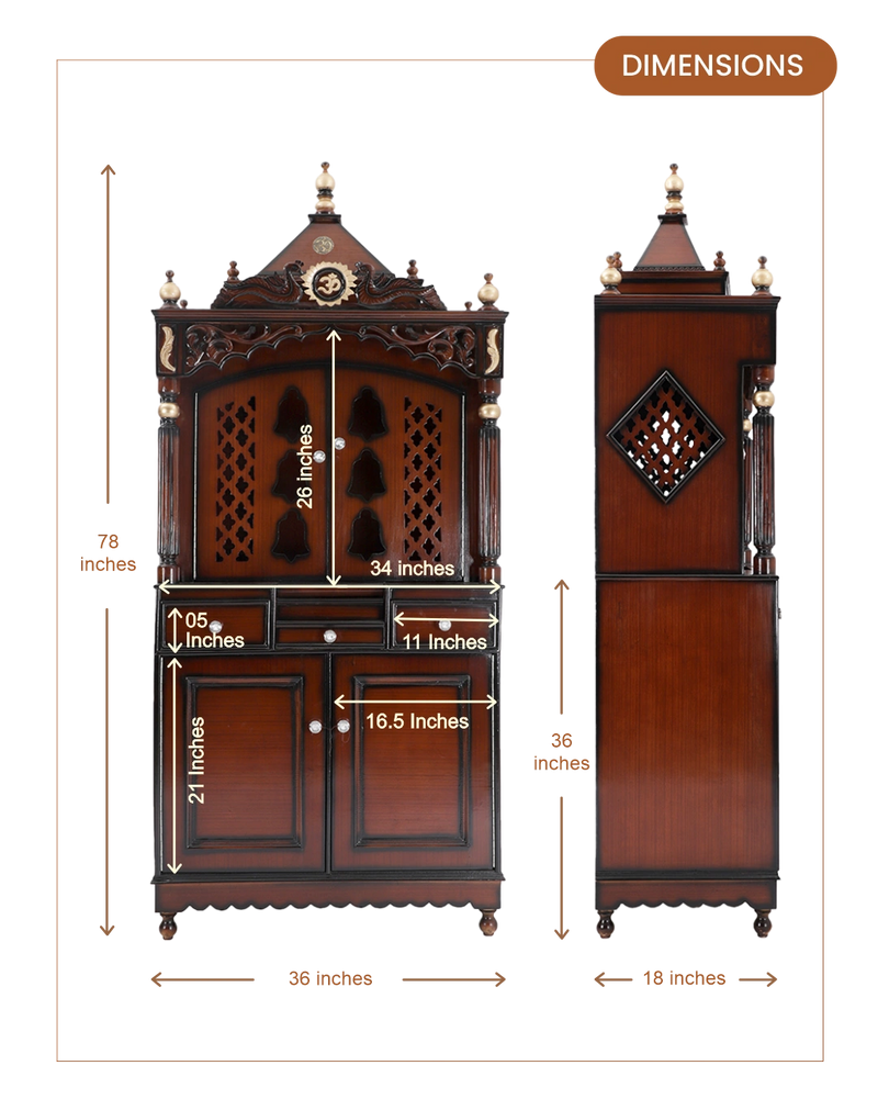 Dimensions of Antarusya Pooja Mandap