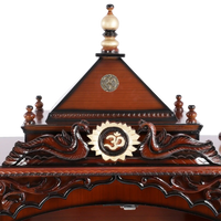 Antarusya Large Floor Rested Pooja Mandir/Wooden temple with Door for home in Brown Gold color zoom view