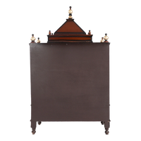 Antarusya Large Floor Rested Pooja Mandir/Wooden temple for home in Brown Gold color back view