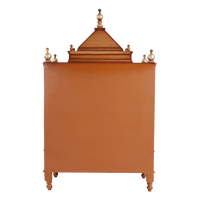 Antarusya Large Floor Rested Pooja Mandir/Wooden temple for home in Teak Gold color back view