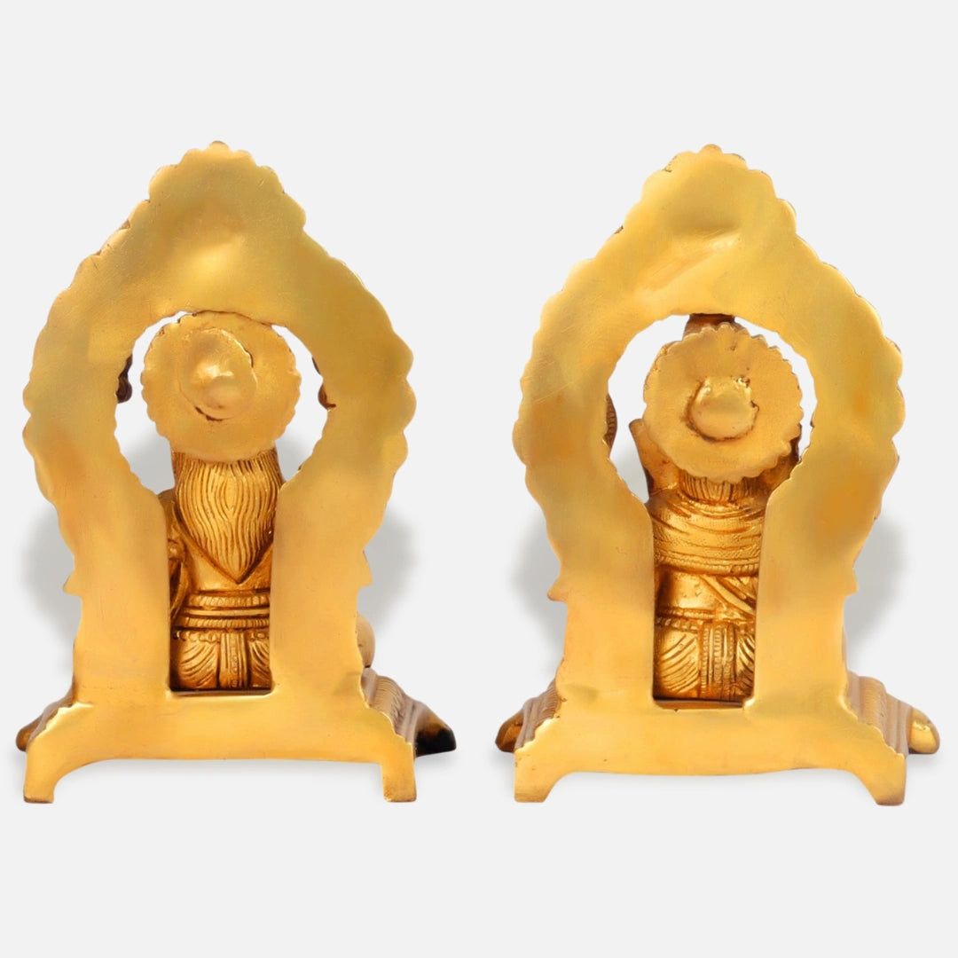 Antique Brass Lakshmi Ganesha Idol 4 back view 