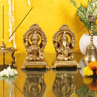 Antique Brass Lakshmi Ganesha Idol 4 lifestyle view