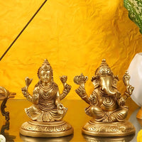 Antique Brass Lakshmi Ganesha Idol 5 lifestyle view