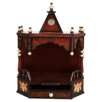 Anugrah Wall Mount Pooja Mandir without Door (Brown Gold) front view