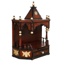 Anugrah Wall Mount Pooja Mandir without Door (Brown Gold) side view