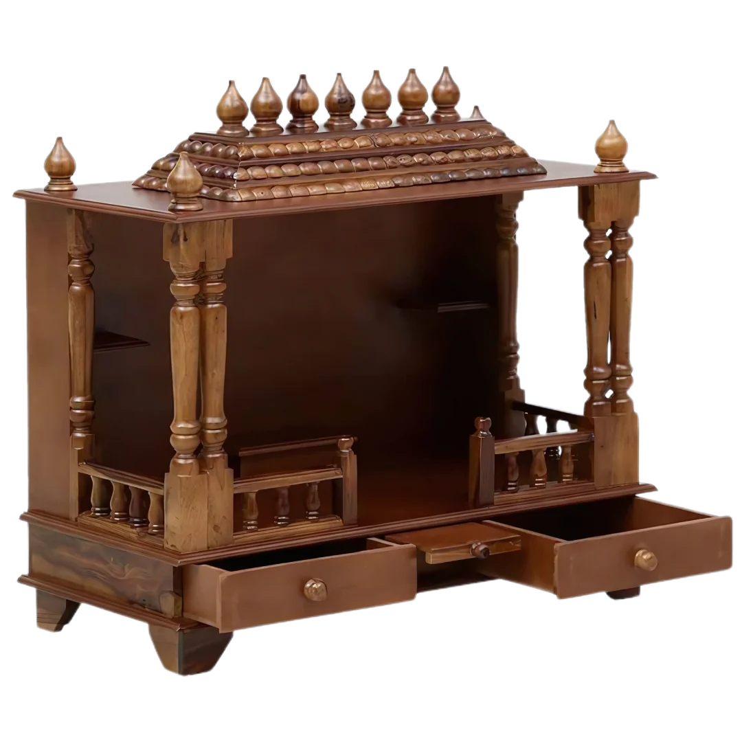 Anvaya Sheesham Wood Mandir (Teak) Side View