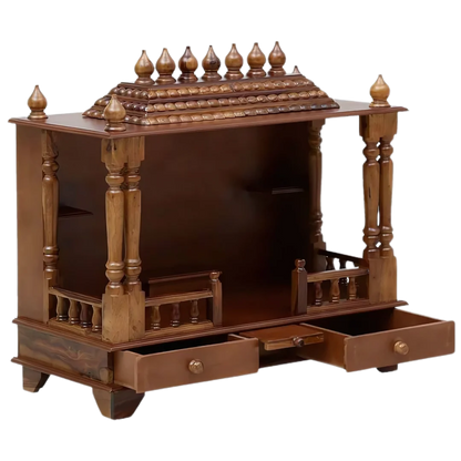 Anvaya Sheesham Wood Mandir (Teak) Side View
