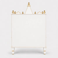 Apratima Medium Floor Rested Pooja Mandir Without Door (White Gold) Back view