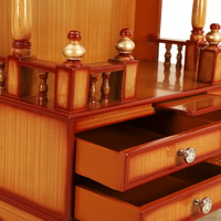 Apratima Medium Floor Rested Pooja Mandir/Wooden temple for home in Teak Gold color zoom view