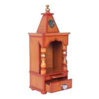 Aradhya Teak Wood Pooja Mandir (Teak Gold) Side View