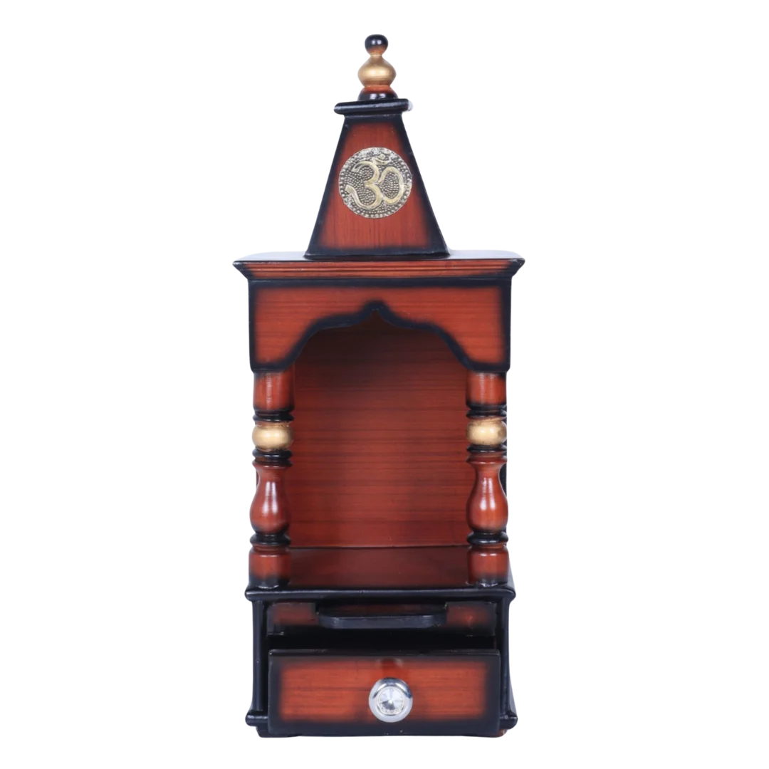 Aradhya Wall Mount Pooja Mandir (Brown Gold)