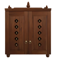 Aravaya Pooja Mandir with Door (Teak) Front View
