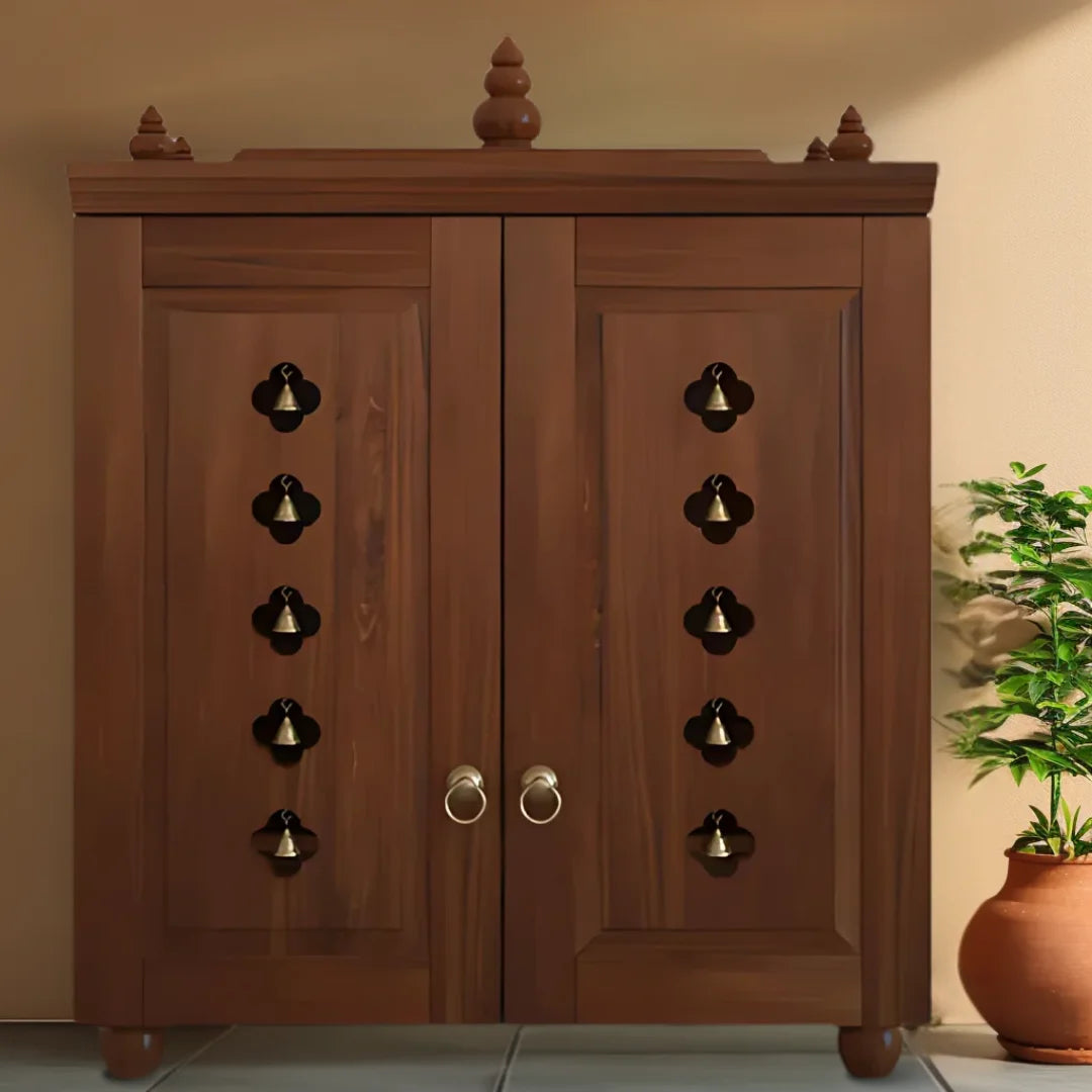 Aravaya Pooja Mandir with Door (Teak) Lifestyle image 