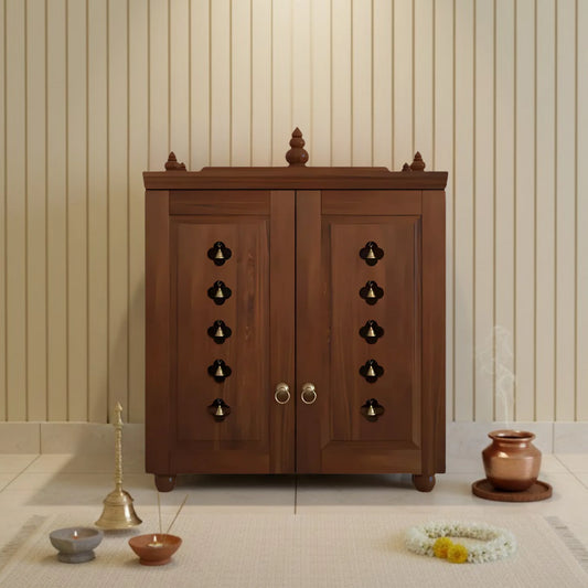 Aravaya Pooja Mandir with Door (Teak) lifestyle image
