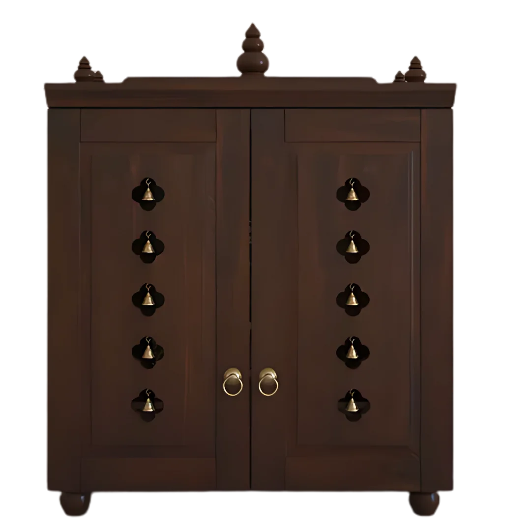 Aravaya Pooja Mandir with Door (Wenge) Front View