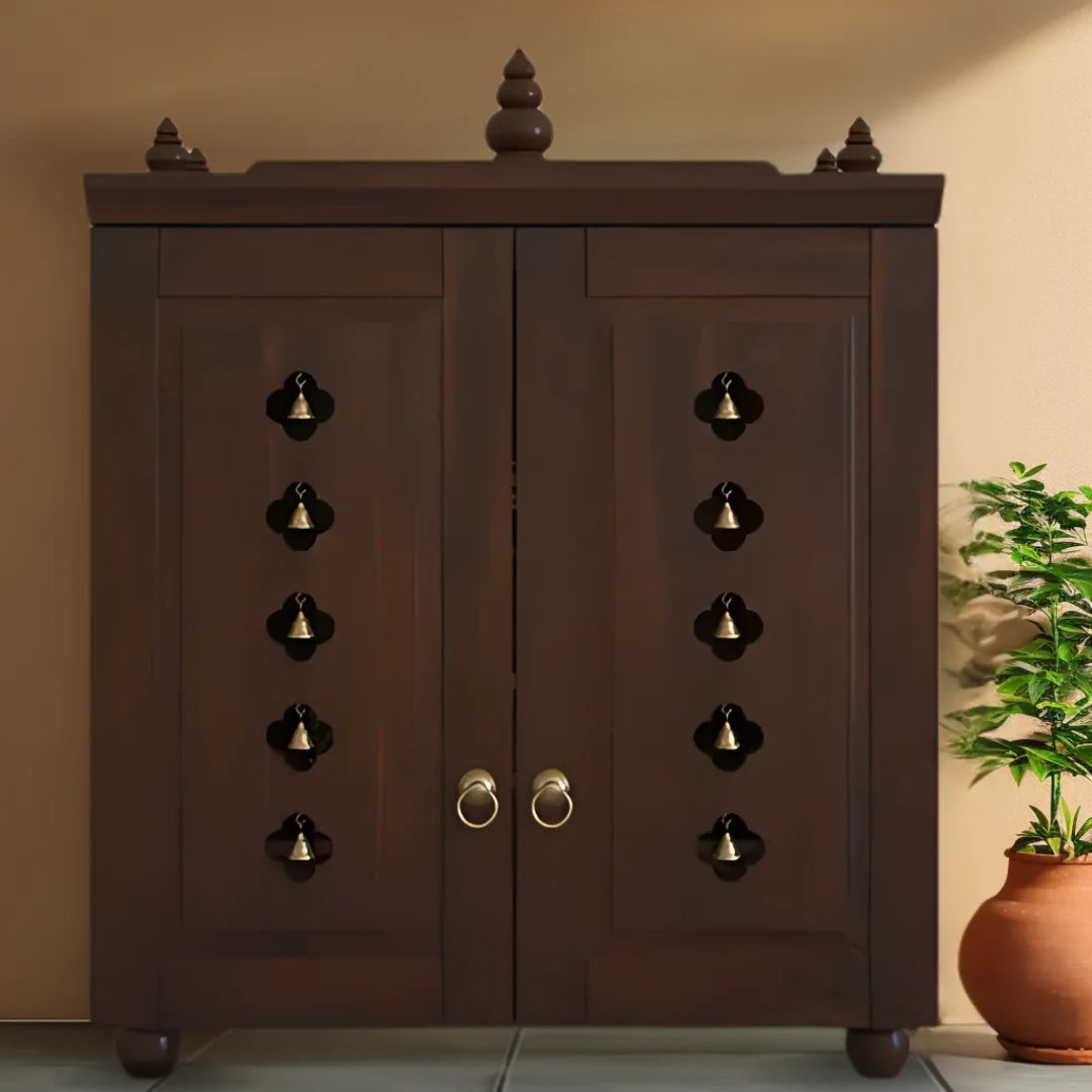 Aravaya Pooja Mandir with Door (Wenge) Lifestyle image