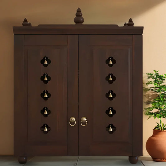 Aravaya Pooja Mandir with Door (Wenge) Lifestyle image