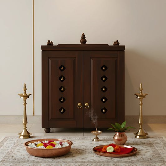 Aravaya Pooja Mandir with Door (Wenge) lifestyle image