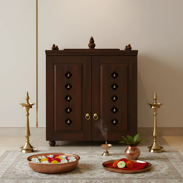Aravaya Pooja Mandir with Door (Wenge) lifestyle image