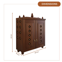 Aravaya Pooja Mandir with Door (Teak) Dimensions