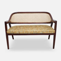Arbor Solid Wood Lofa Sofa (Gold Velvet) front view 