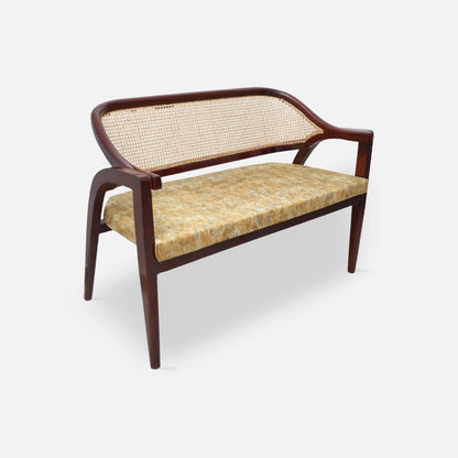 Arbor Solid Wood Lofa Sofa (Gold Velvet) side angle 