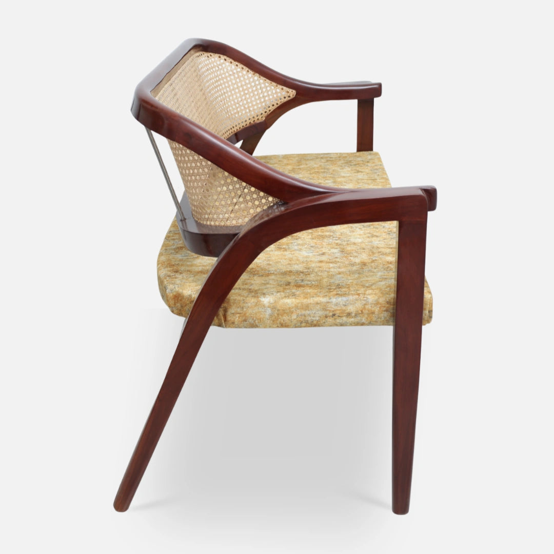 Arbor Solid Wood Lofa Sofa (Gold Velvet)side view 