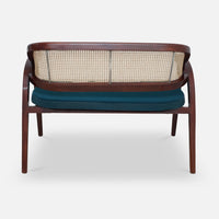  Arbor Solid Wood Love Sofa (Navy Blue)  back view 