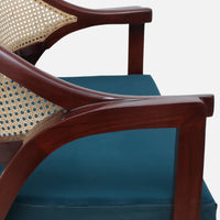 Arbor Solid Wood Love Sofa (Navy Blue)close view  