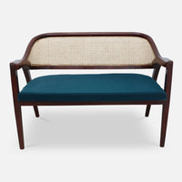 Arbor Solid Wood Love Sofa (Navy Blue)front view 