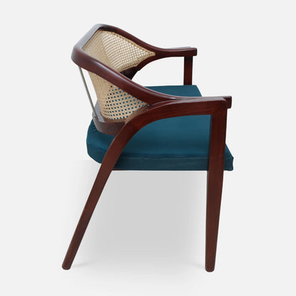 Arbor Solid Wood Love Sofa (Navy Blue)side view 