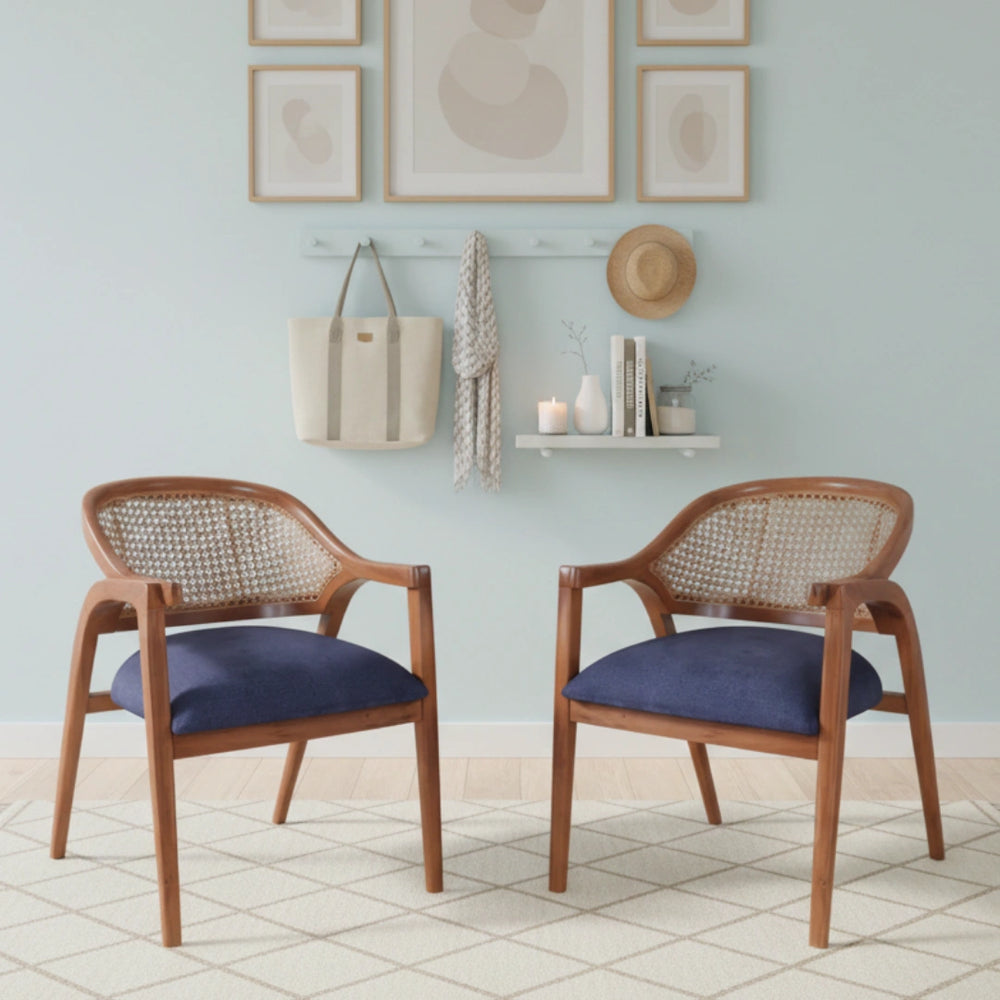 Arbor Teak Wood Arm Chairs (Teak Blue) lifestyle image 