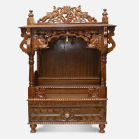 Archika Teak Wood Mandir (Teak) Front view 