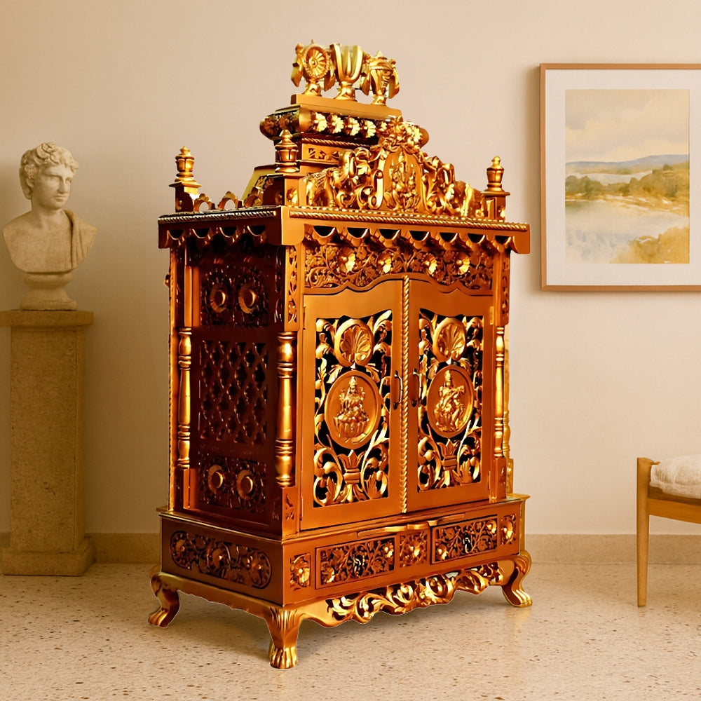 Archisha Teak Wood Mandap (Gold) lifestyle view 