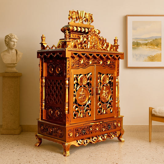 Archisha Teak Wood Mandap (Gold) lifestyle view 