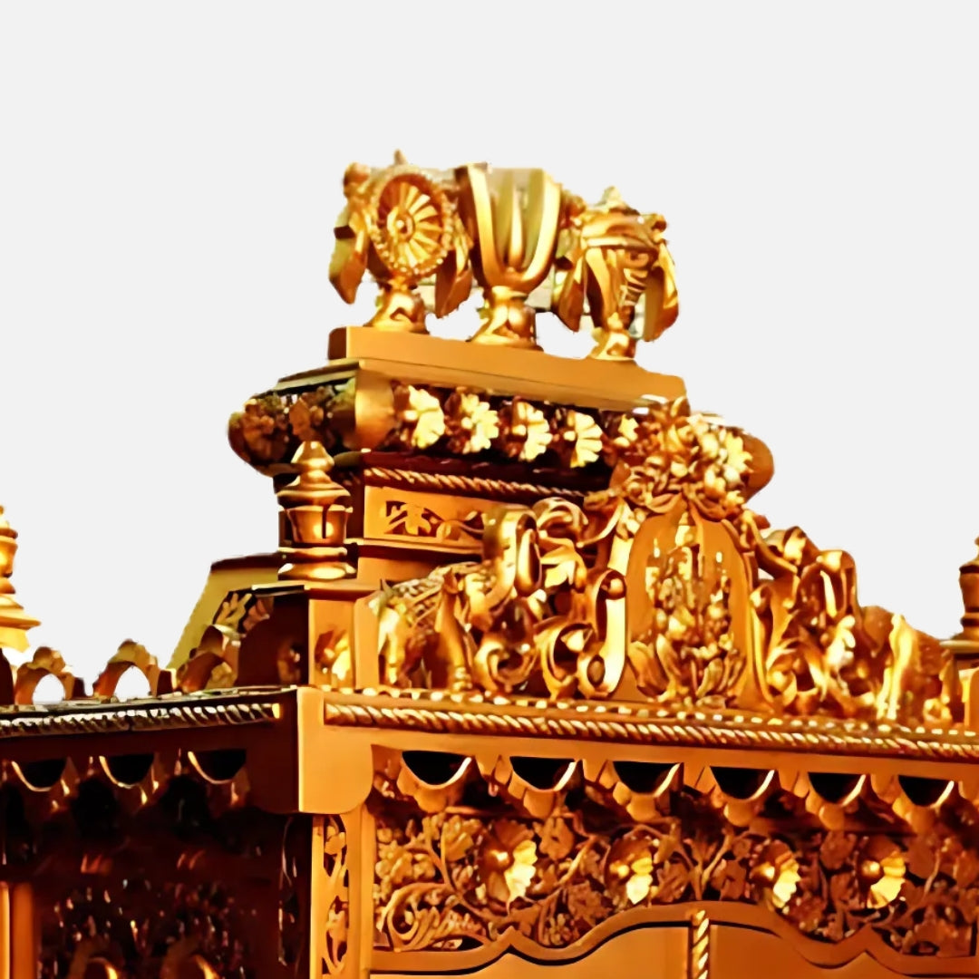  Archisha Teak Wood Mandap (Gold) zoom view 