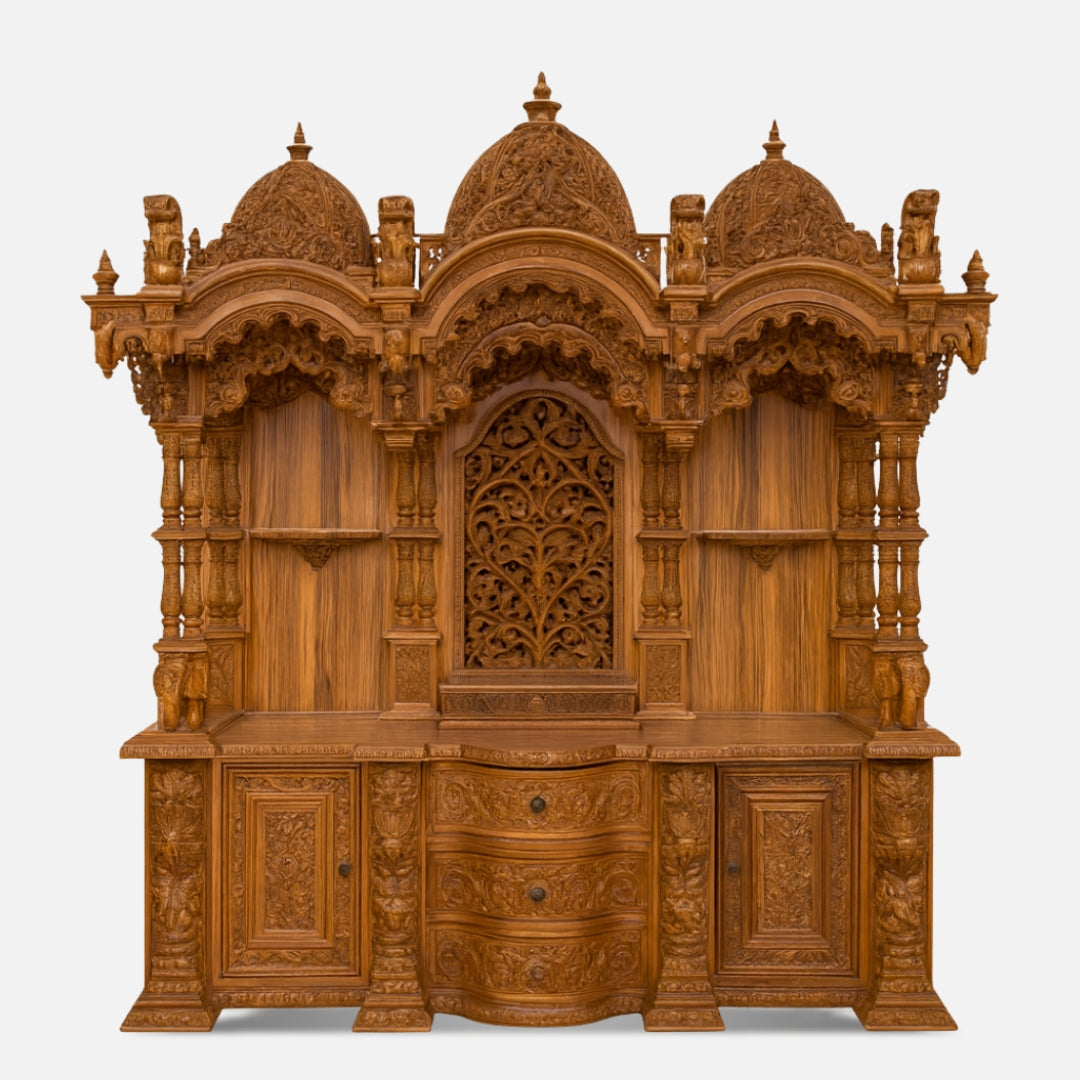 Archit Teak Wood Mandap (Teak) front view 