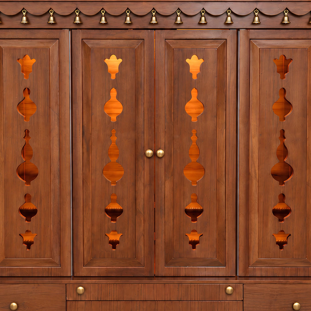Arjit Teak Wood Mandap (Teak) Doors Close View