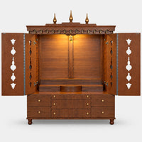 Arjit Teak Wood Mandap (Teak) Open Doors View