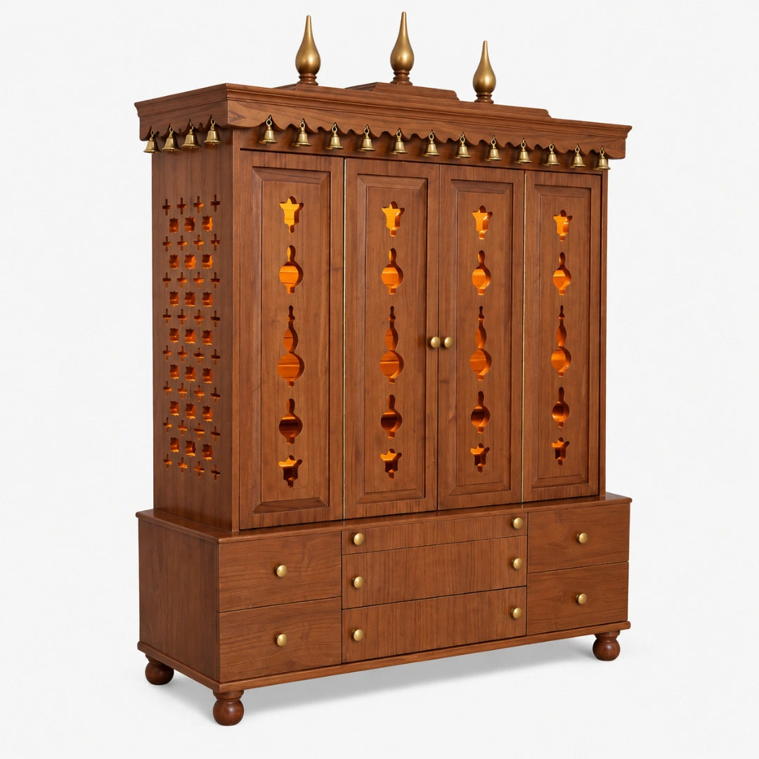 Arjit Teak Wood Mandap (Teak) Side View