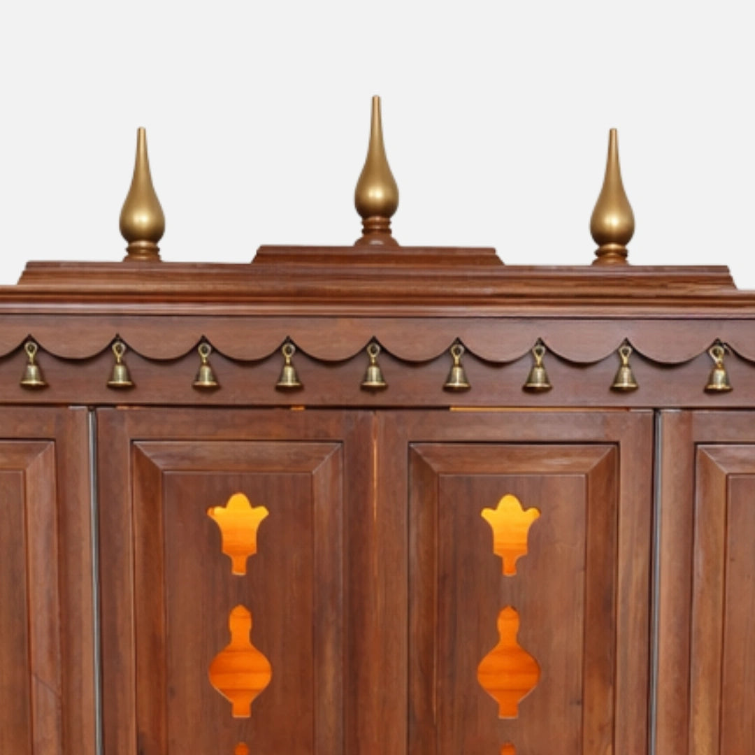 Arjit Teak Wood Pooja Mandap (Teak) dome view 
