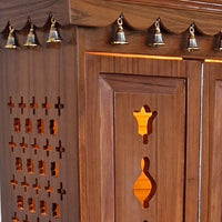 Arjit Teak Wood Pooja Mandap (Teak) side jalli