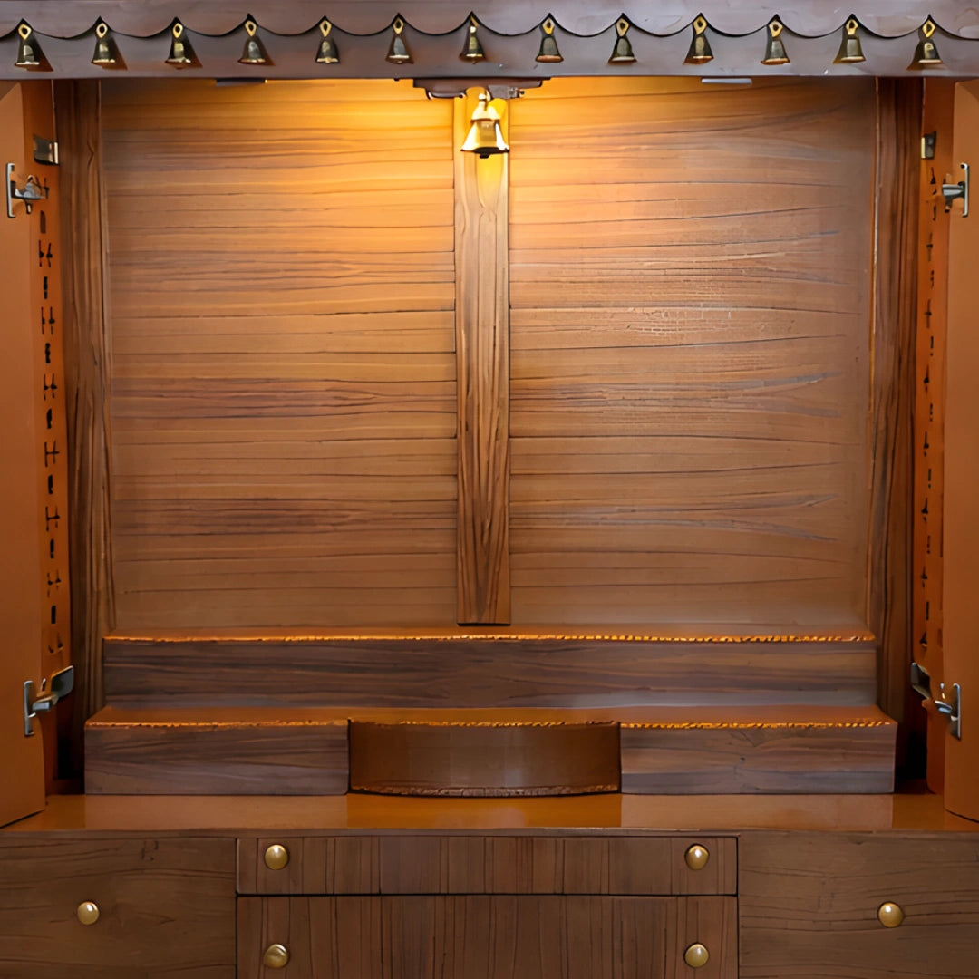 Arjit Teak Wood Pooja Mandap (Teak) pooja area  