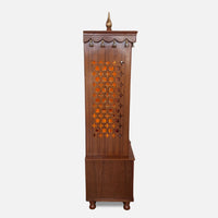 Arjit Teak Wood Pooja Mandap (Teak) side jalli