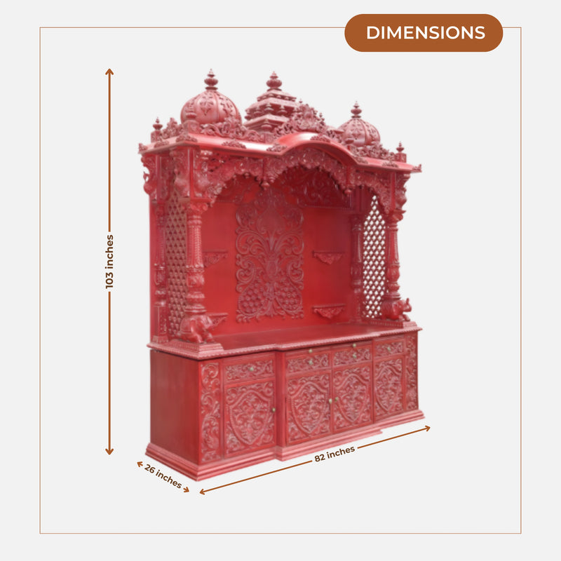 Arjun Teak Wood Mandap (Cherry) dimensions image