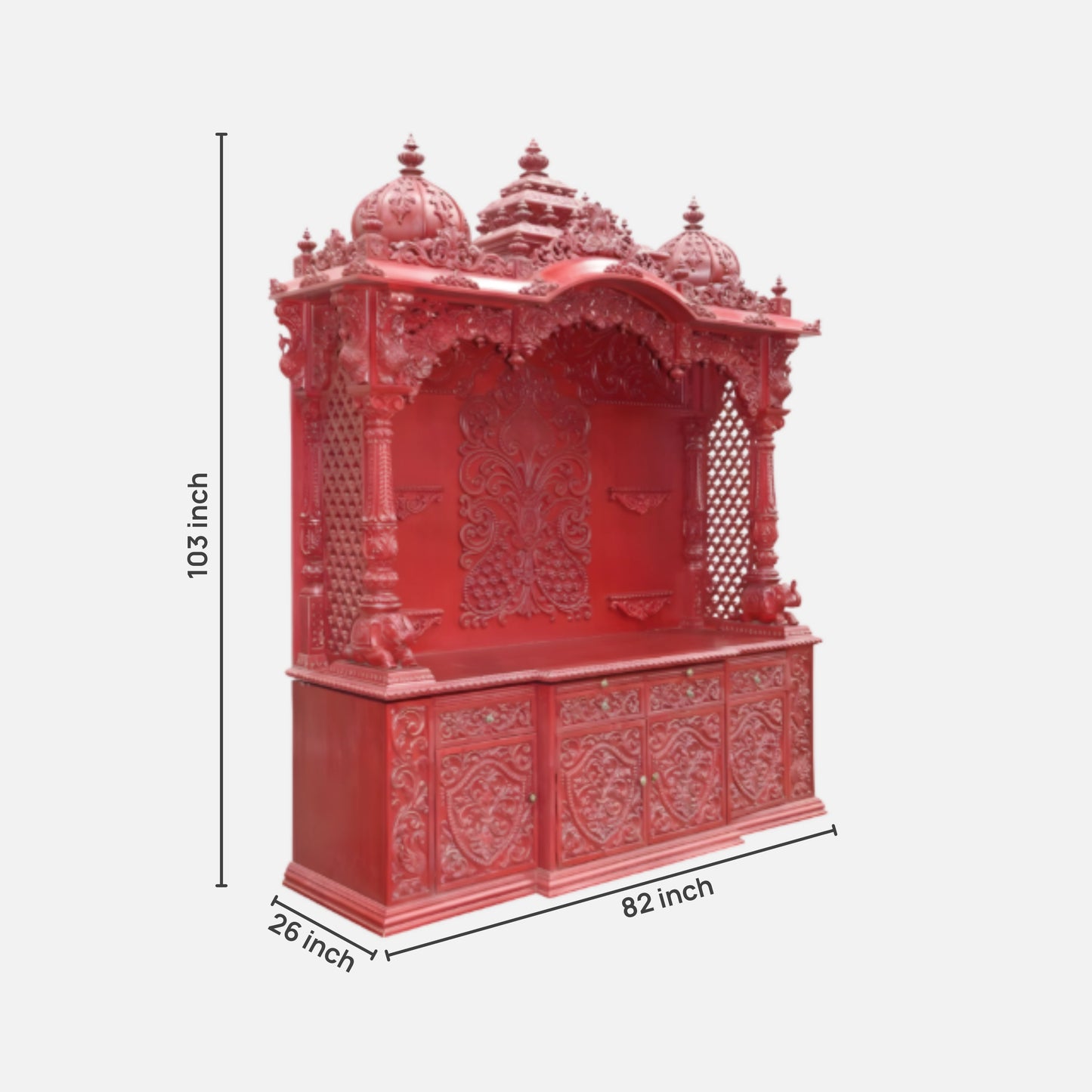 Arjun Teak Wood Mandap (Cherry) dimensions
