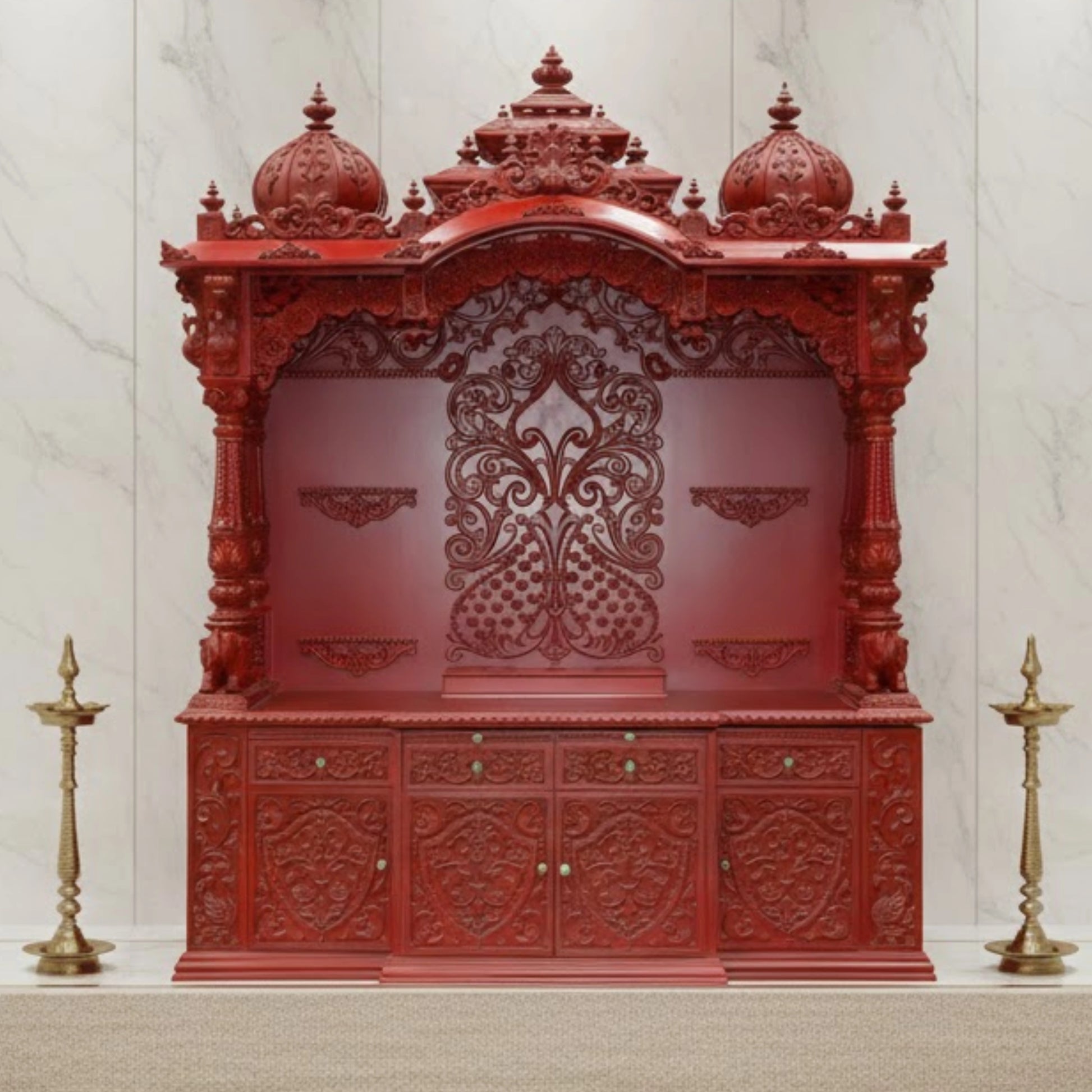 Arjun Teak Wood Mandap (Cherry) lifestyle view