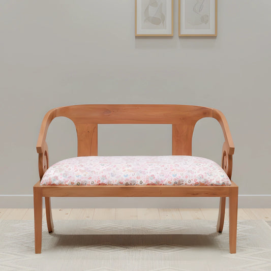 Arlaxa Solid Wood Love Sofa (Teak White) lifestyle view