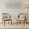 Arlaxa Teak Wood Arm Chairs (Teak Beige)