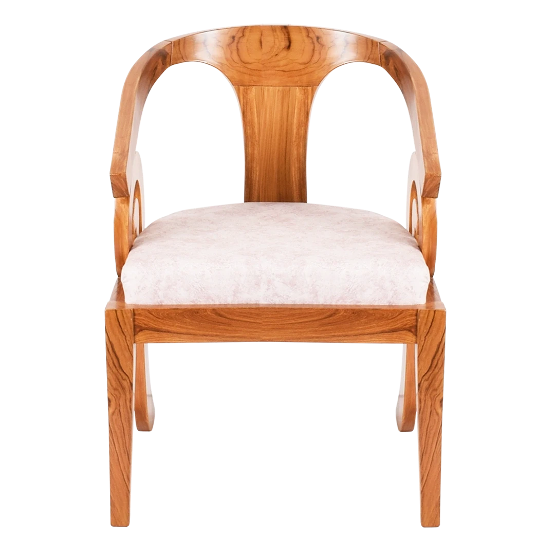 Arlaxa Teak Wood Arm Chair in Teak Biege color front view